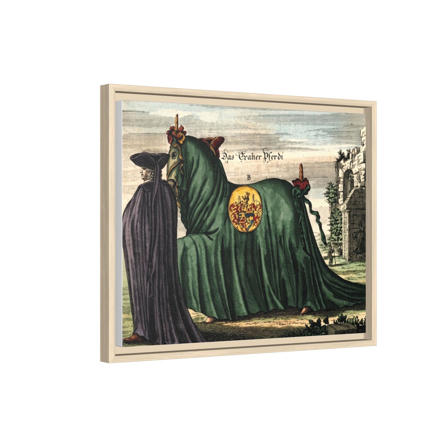 Framed Matte Canvas — 'Graher Pferdi' Parade Horse Illustration