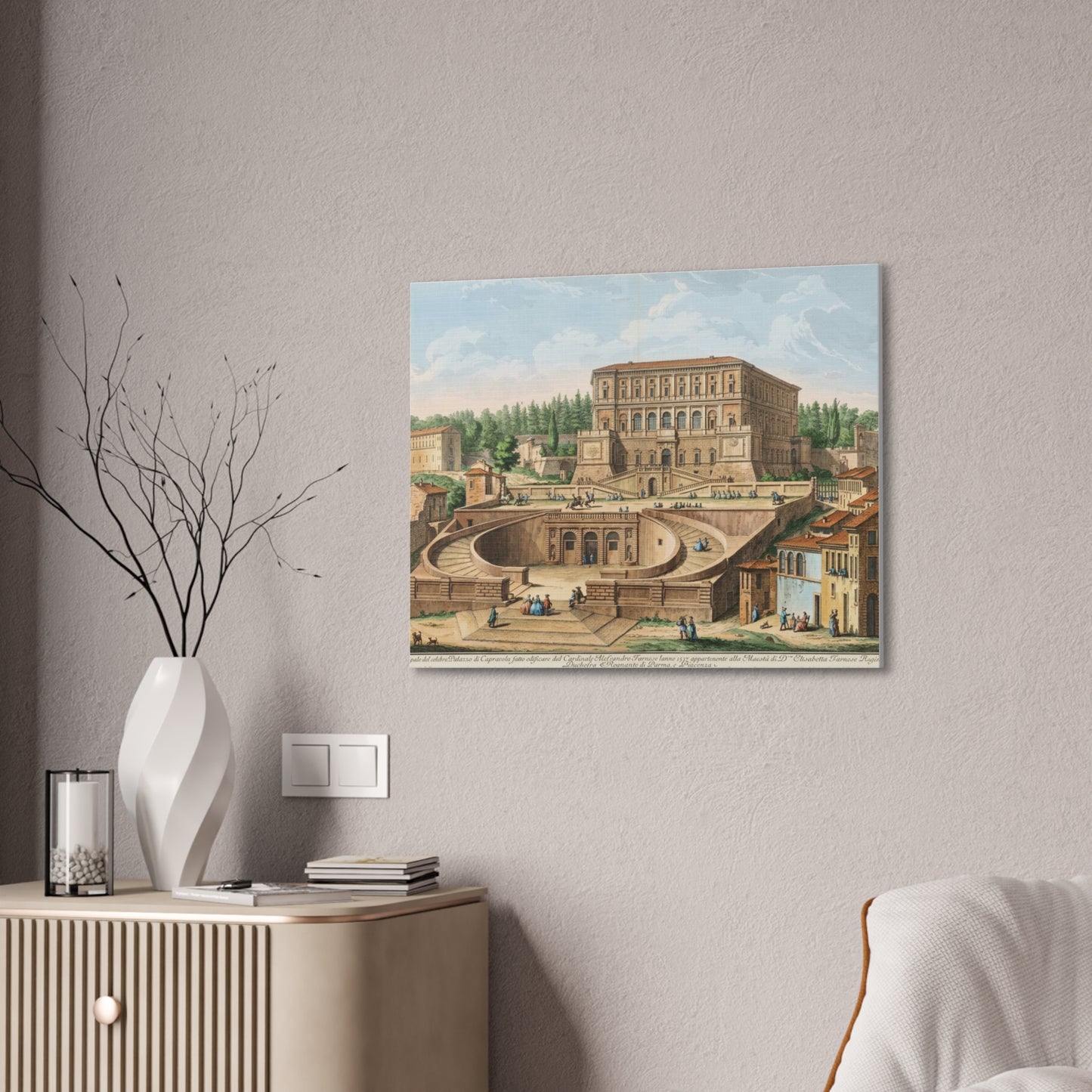 Renaissance Italian Villa Horsemen Canvas Print