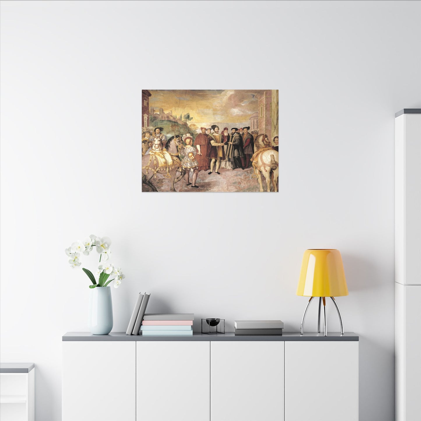 Matte Stretched Canvas Print — Renaissance Court Historical Art Wall Decor