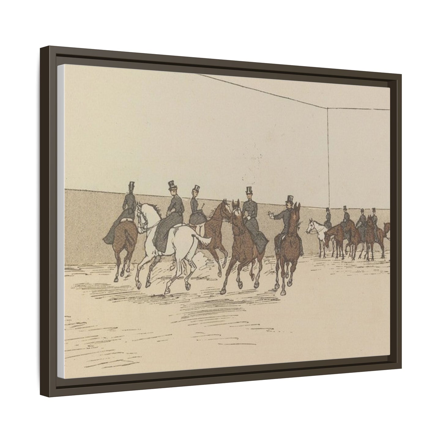 Parisian Riding School 1800s Matte Canvas Framed Wall Art