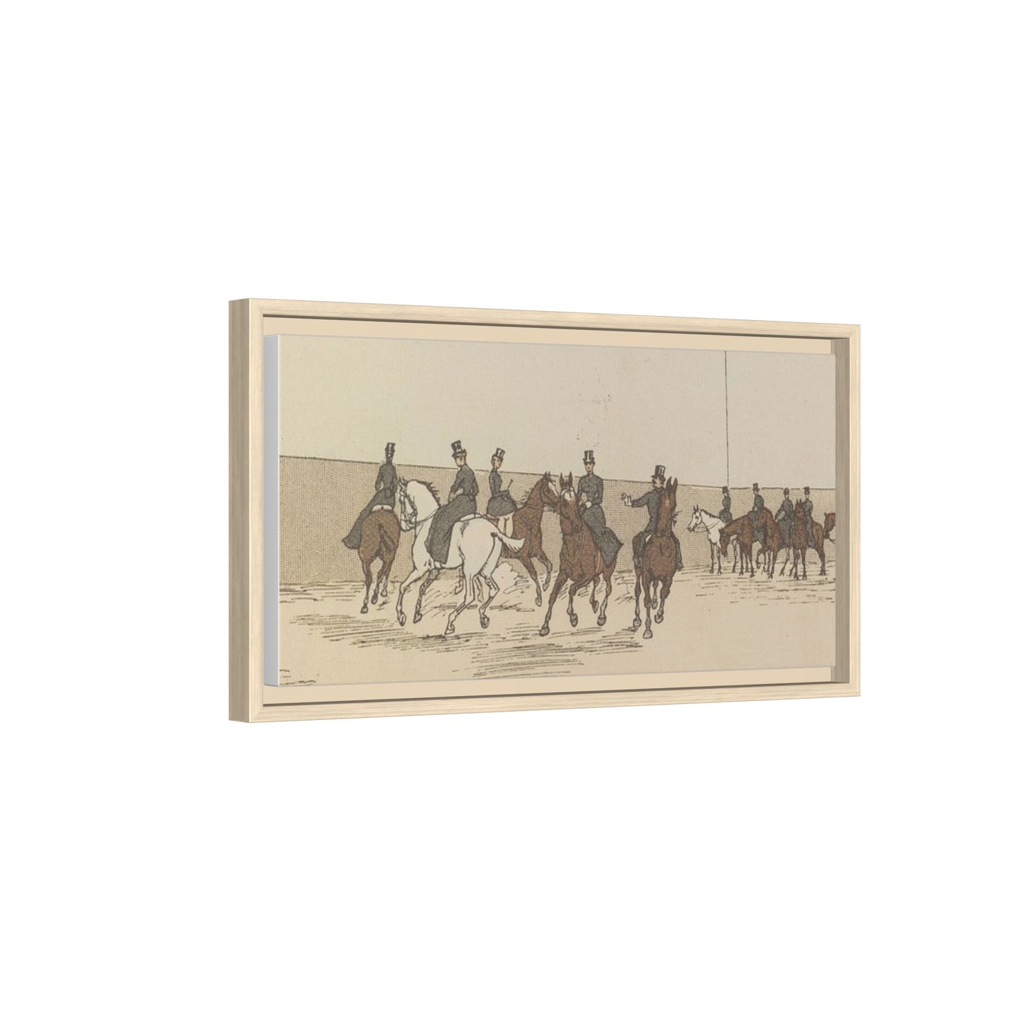 Parisian Riding School 1800s Matte Canvas Framed Wall Art