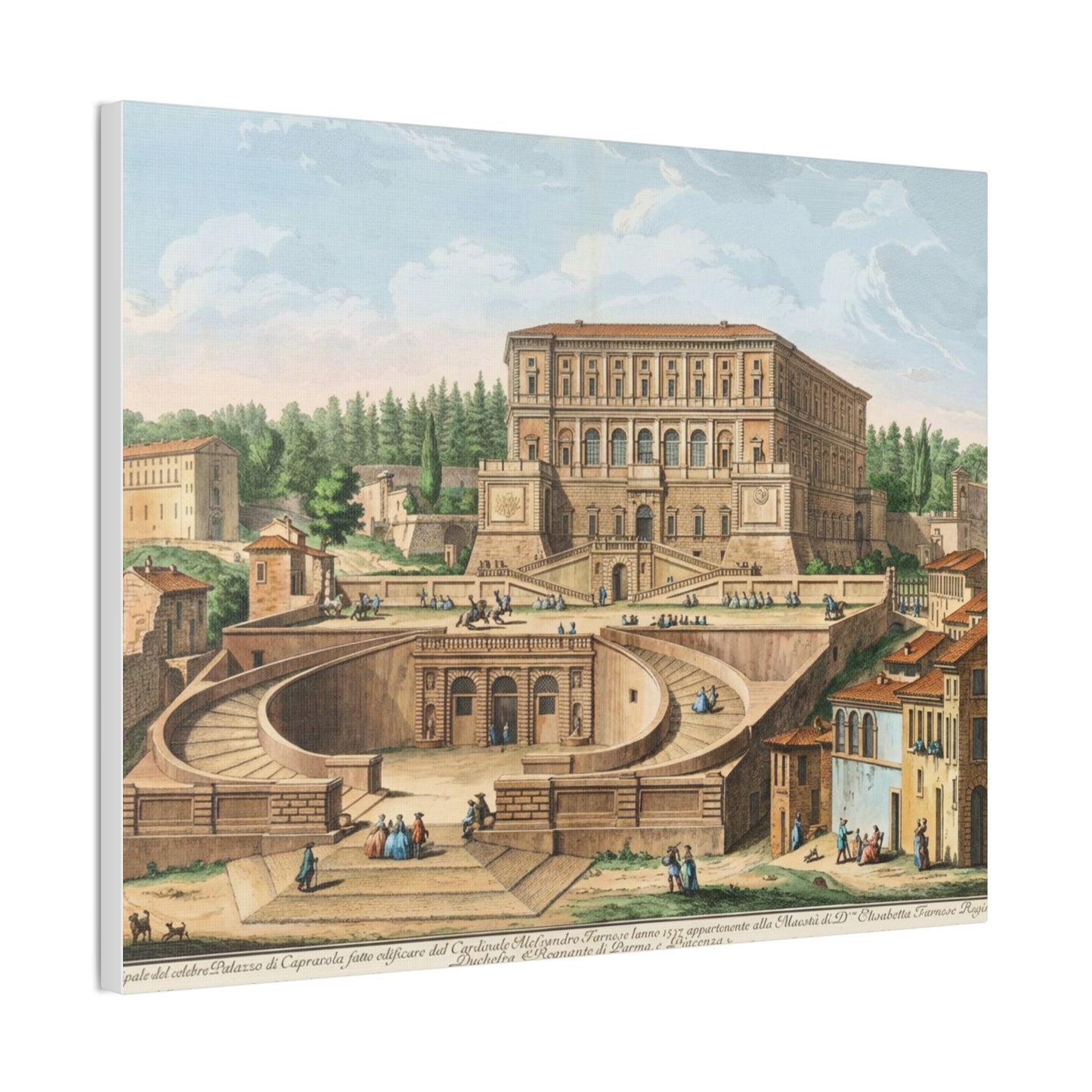 Renaissance Italian Villa Horsemen Canvas Print