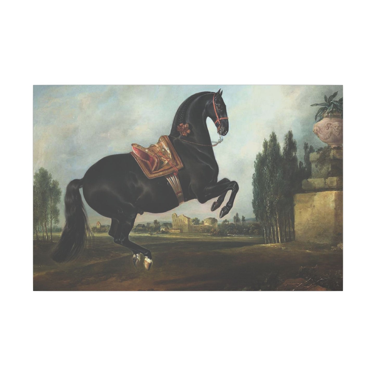 Equestrian Art Canvas Print – Majestic Black Horse, Gitano, Wall Decor