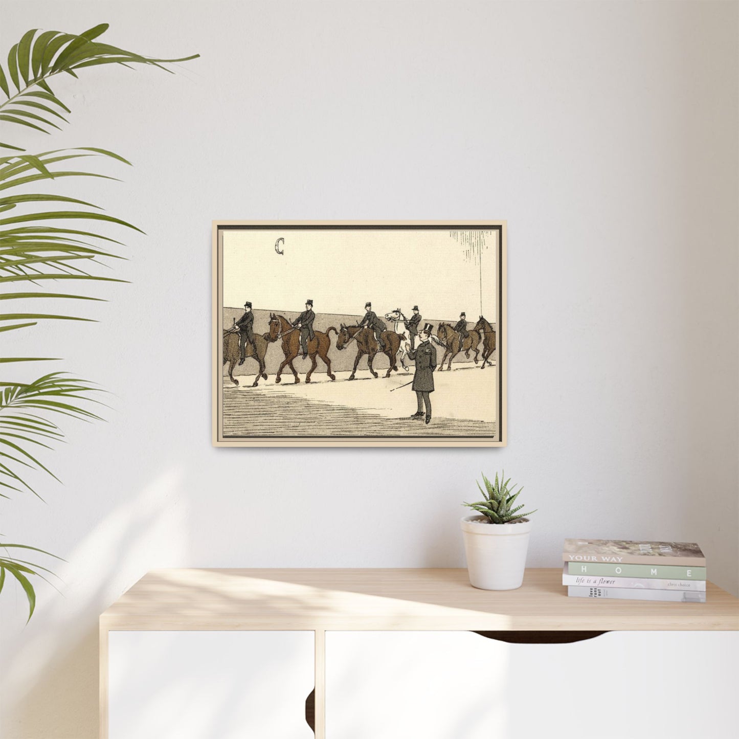 Parisian Riding School 1800s Instructor Matte Canvas Framed