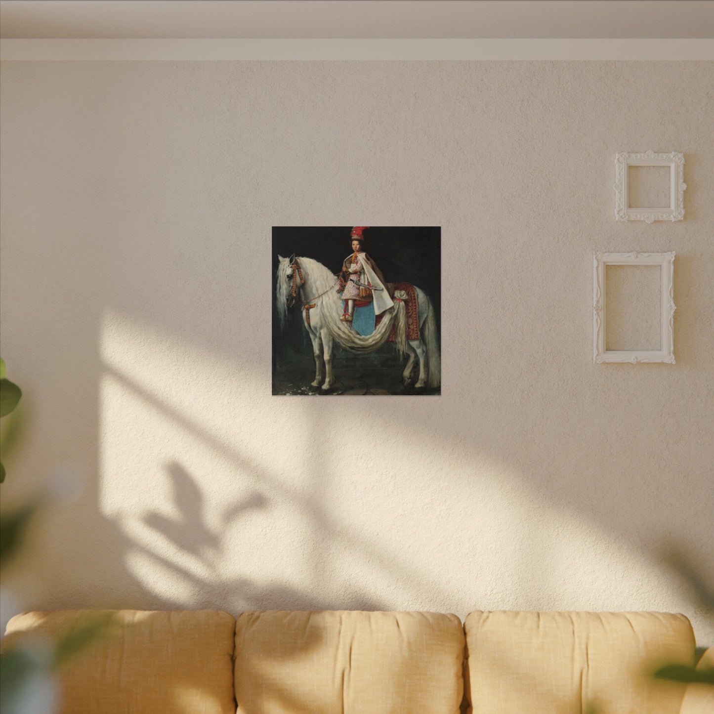 Canvas Wall Art - Young aristocrat Riding his Spanish Neapolitan Cross