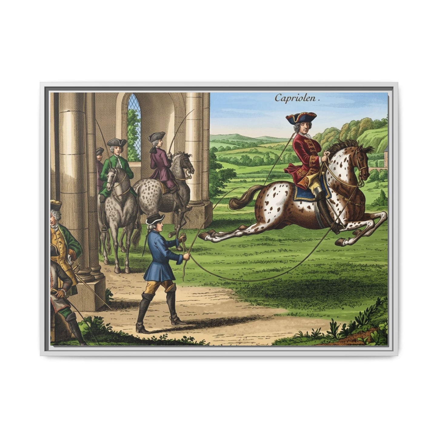 Equestrian Capriole Matte Canvas Print — Framed Historical Horse Art