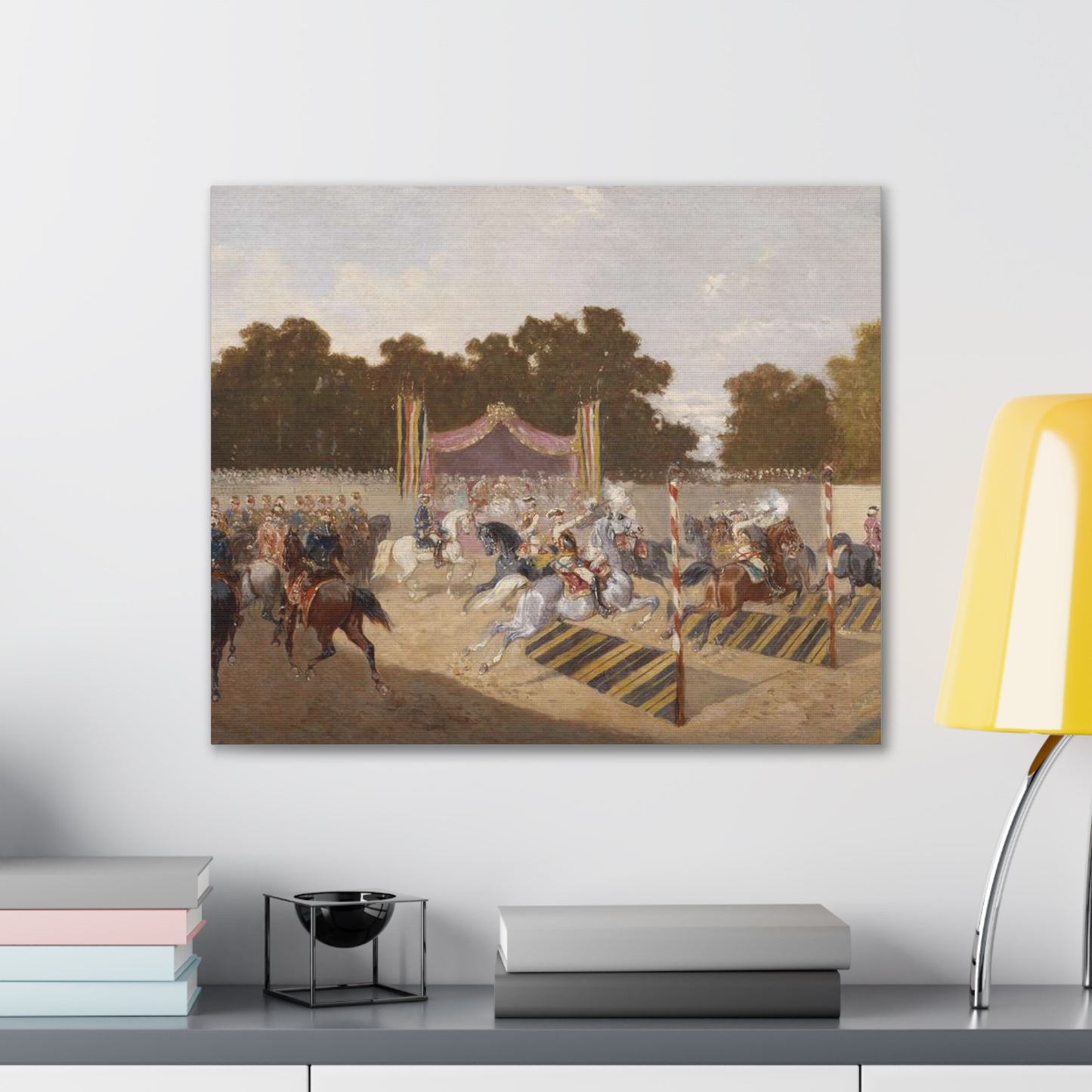 Equestrian Carousel Canvas Print — Vintage Baroque Tournament Wall Art