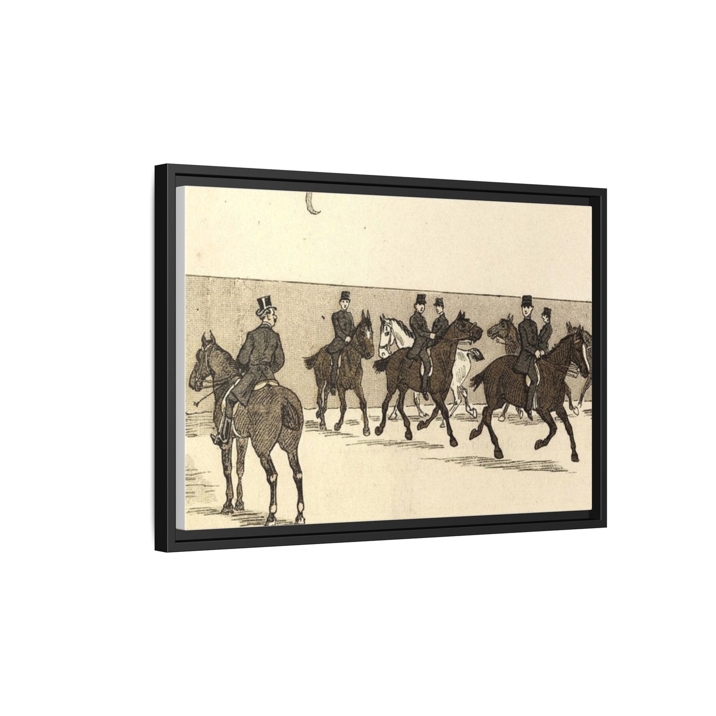 French Riding School Instructor Mounted Matte Canvas Framed