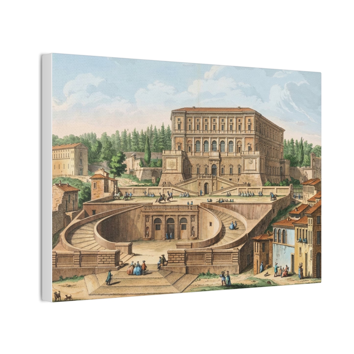 Renaissance Italian Villa Horsemen Canvas Print
