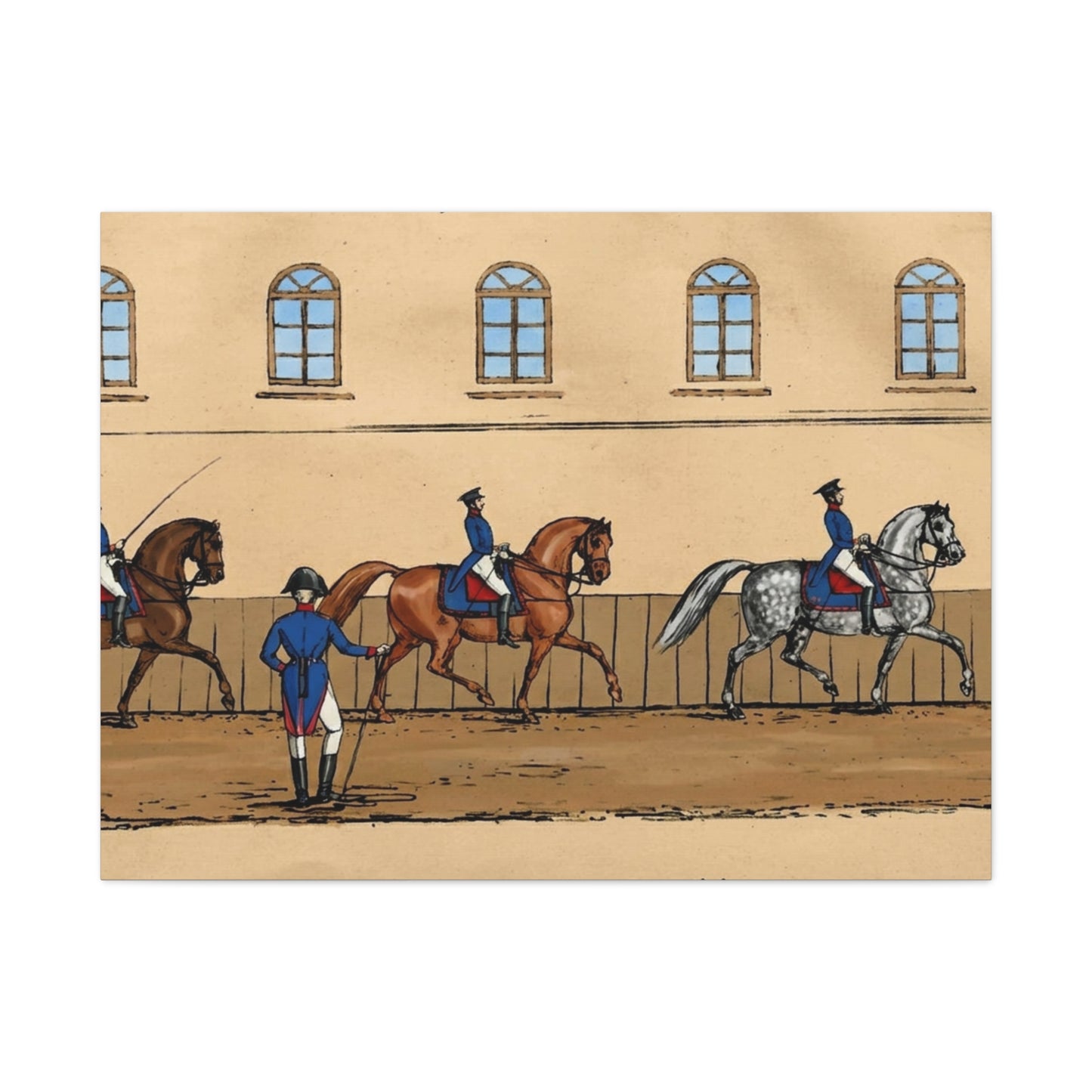 1830s French Riding School Matte Canvas Wall Art — Stretched 1.25"