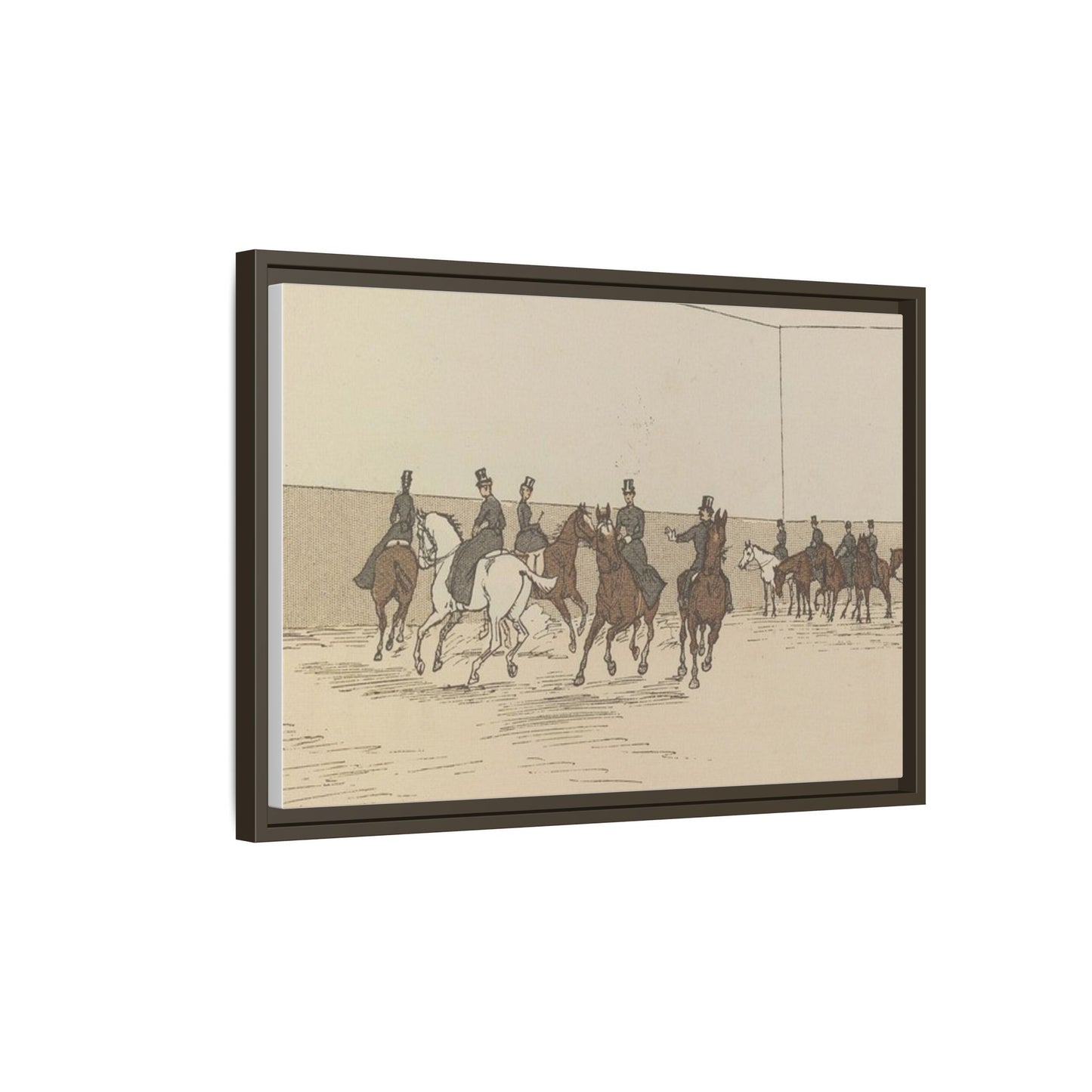 Parisian Riding School 1800s Matte Canvas Framed Wall Art