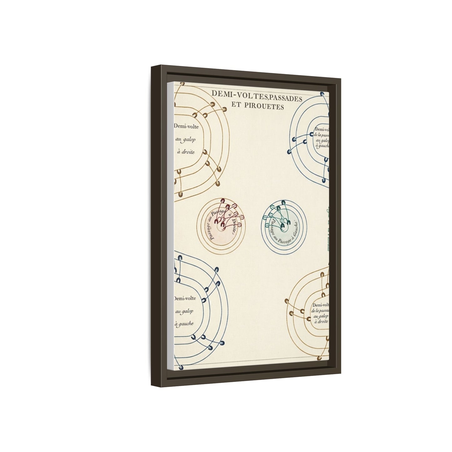 Renaissance Equestrian Exercise Pattern Demi Volte and Pirouette Canvas (Framed Matte)