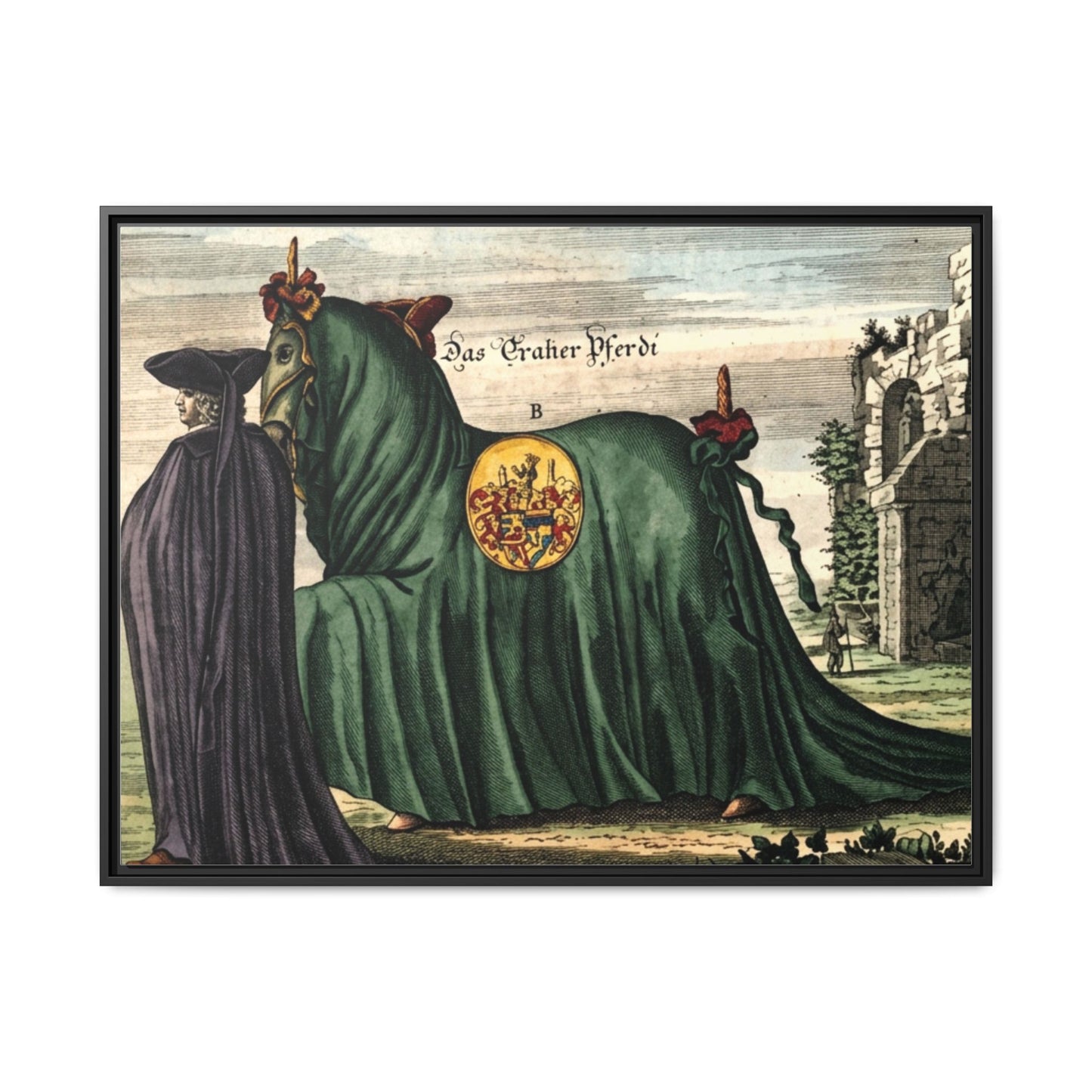 Framed Matte Canvas — 'Graher Pferdi' Parade Horse Illustration