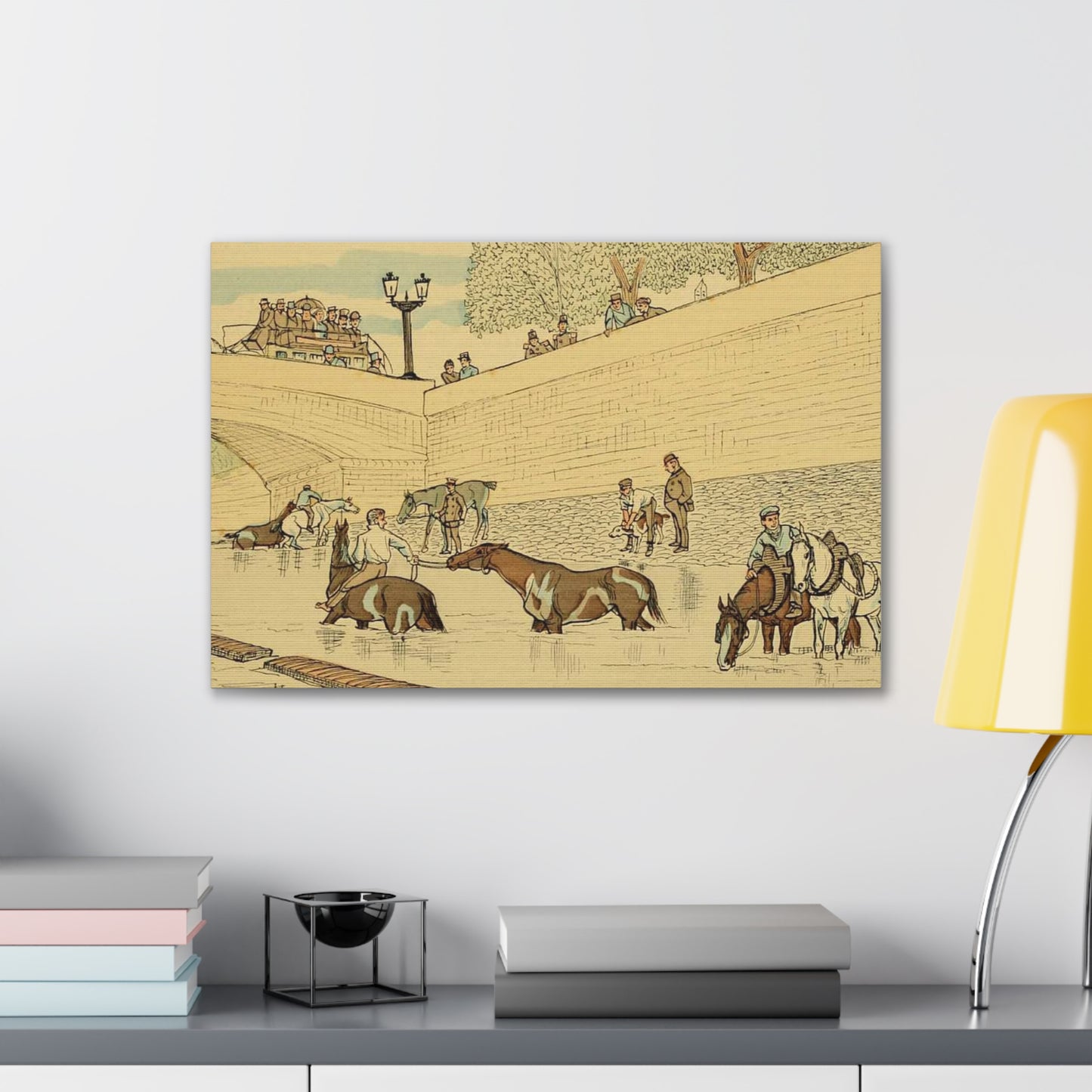 Paris Seine Horses Canvas Print — Stretched 0.75"