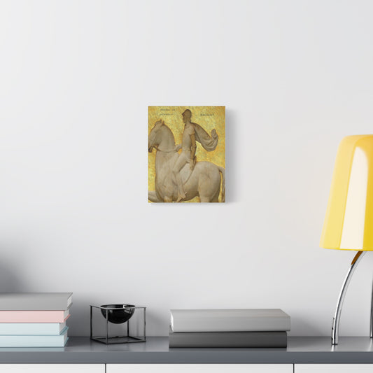 Canvas Wall Art - Golden Horse and Rider, Radiant Morning on Horseback Print