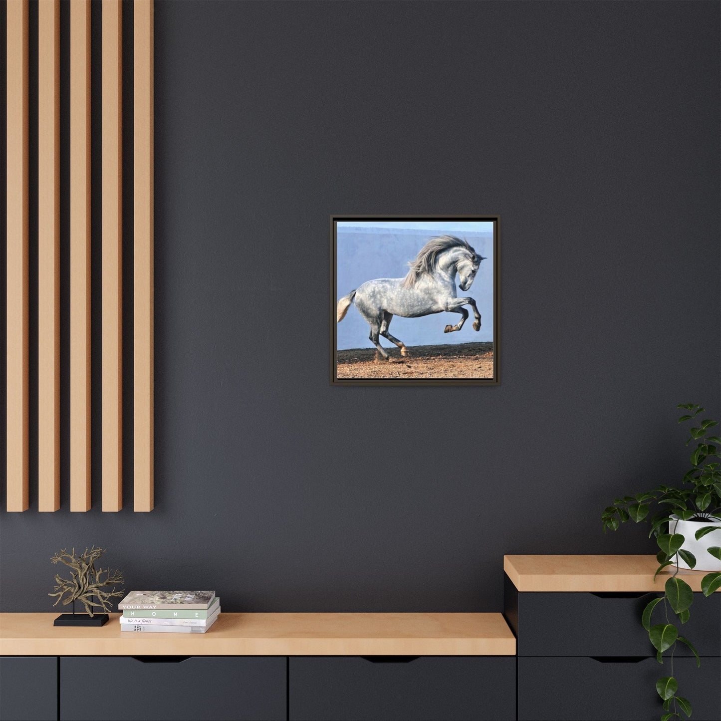 Canvas Print - Andalusian Stallion in Spirited Play