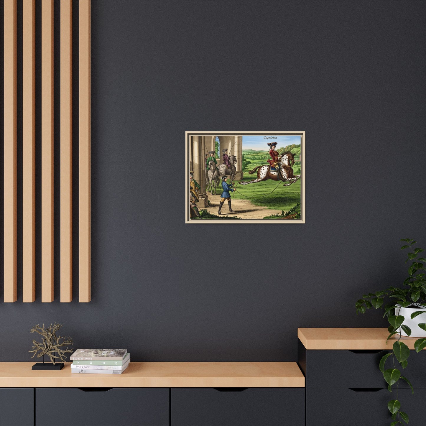 Equestrian Capriole Matte Canvas Print — Framed Historical Horse Art