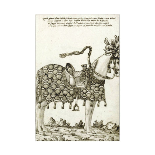 Renaissance Horse Dressed for Parade Canvas Print — Vintage Equestrian Wall Art
