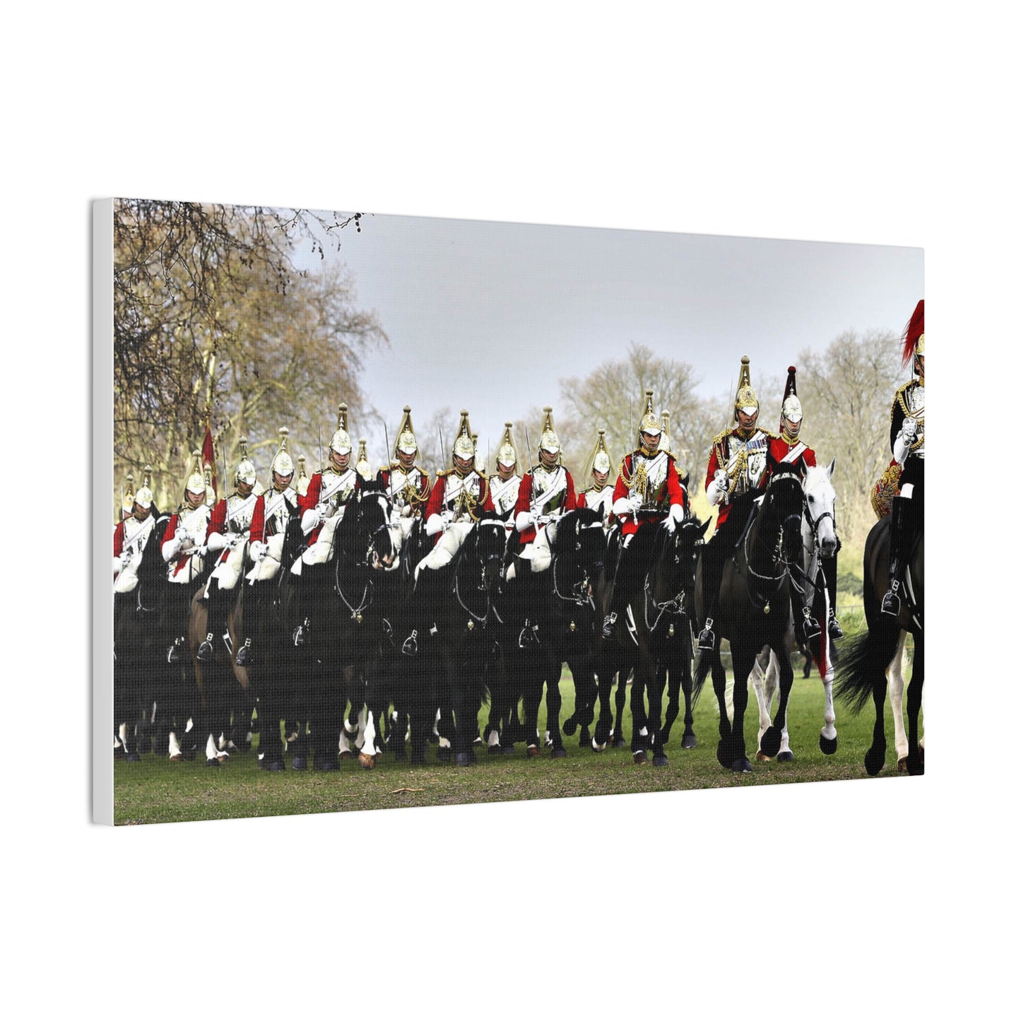 British Household Cavalry Canvas Print — "Yesterday, Today, and Tomorrow the British Household Cavalry Rides"