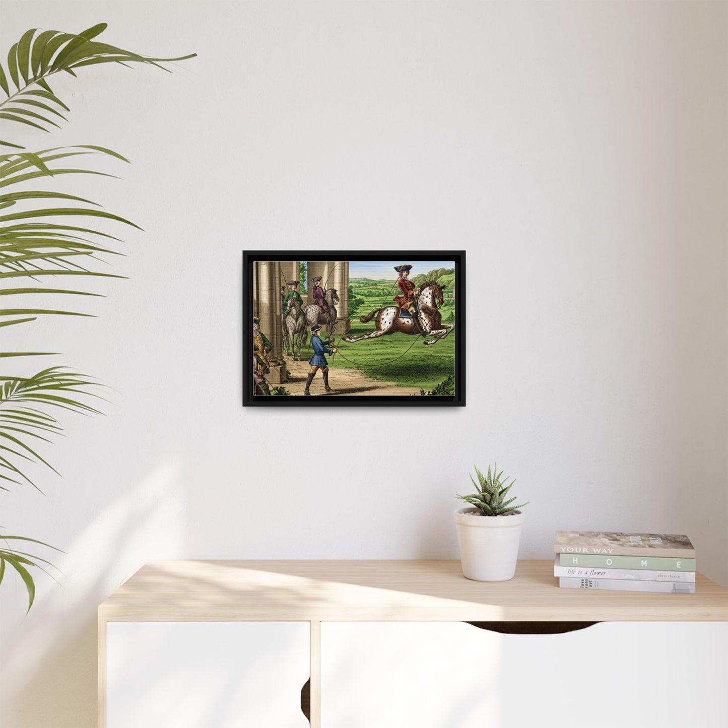 Equestrian Capriole Matte Canvas Print — Framed Historical Horse Art