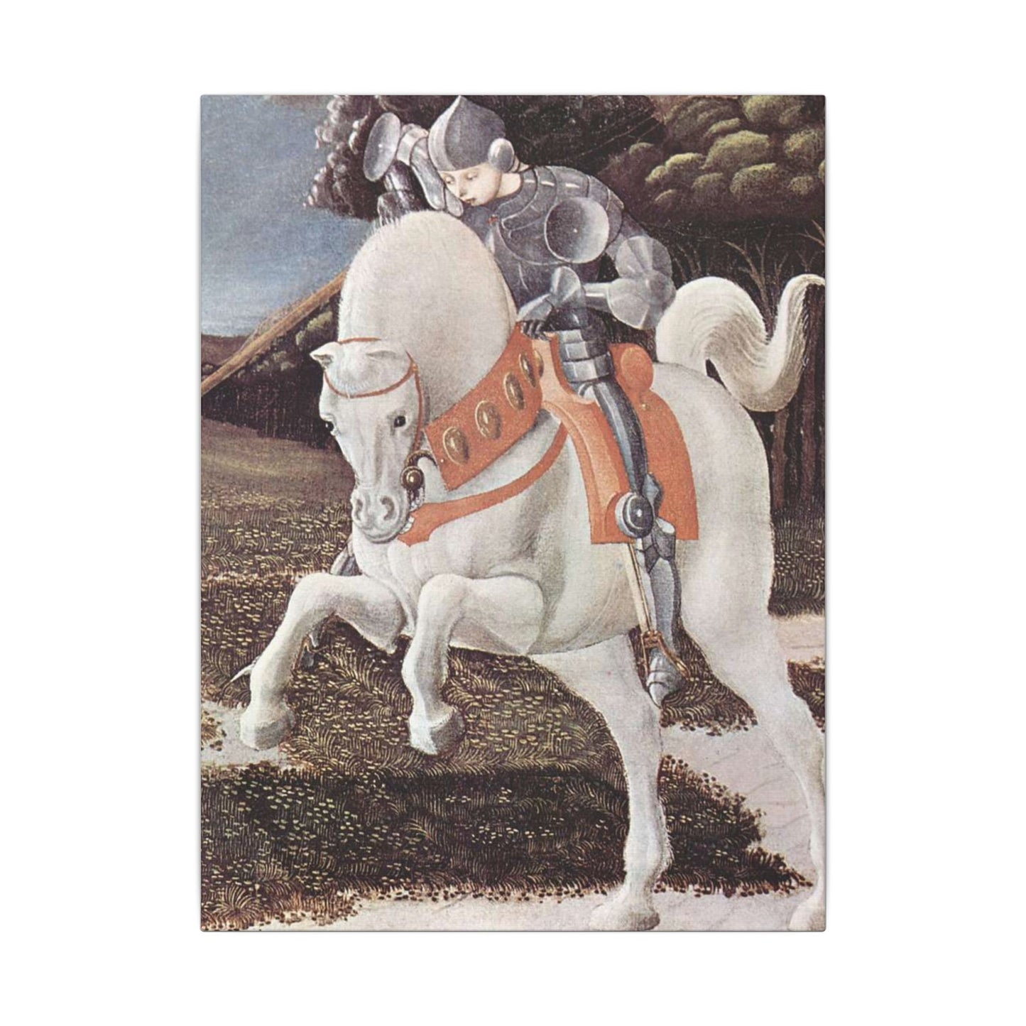 St. George & the Dragon Horse Matte Canvas Print — Paolo Uccello Renaissance Knight Wall Art