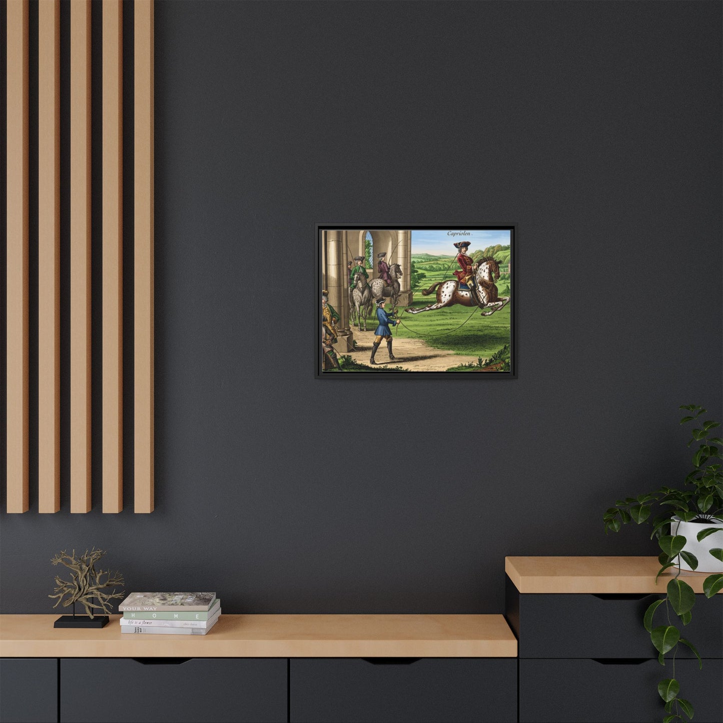 Equestrian Capriole Matte Canvas Print — Framed Historical Horse Art