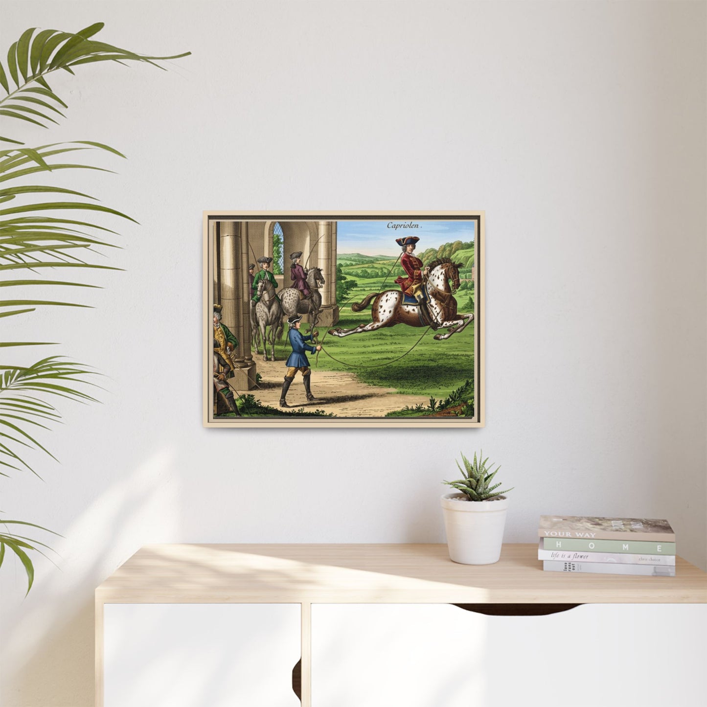 Equestrian Capriole Matte Canvas Print — Framed Historical Horse Art