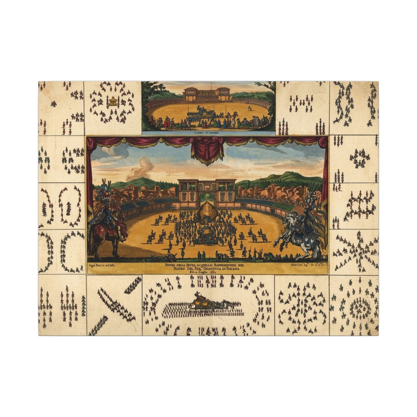 Historical Horse Ballet Canvas Art — "Carrousel of Love" 1673 Matte Stretched Canvas