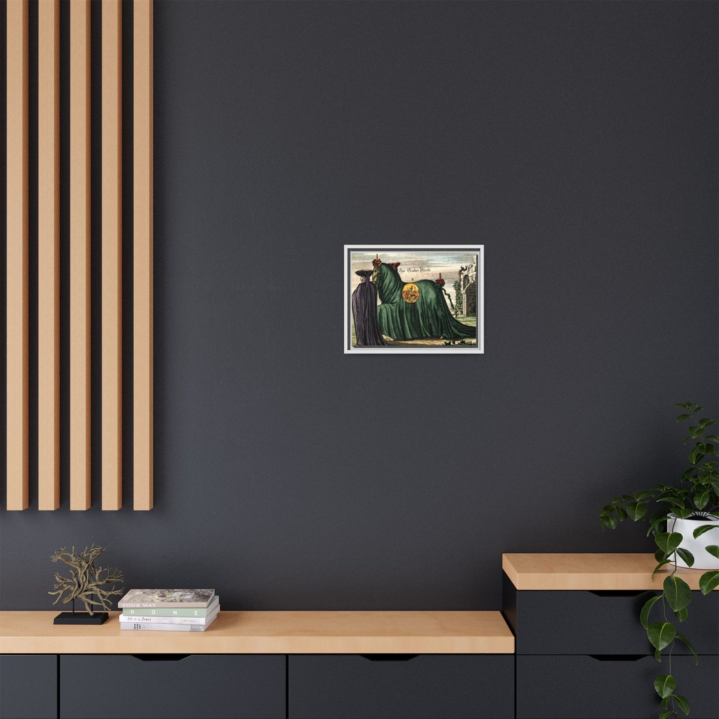 Framed Matte Canvas — 'Graher Pferdi' Parade Horse Illustration