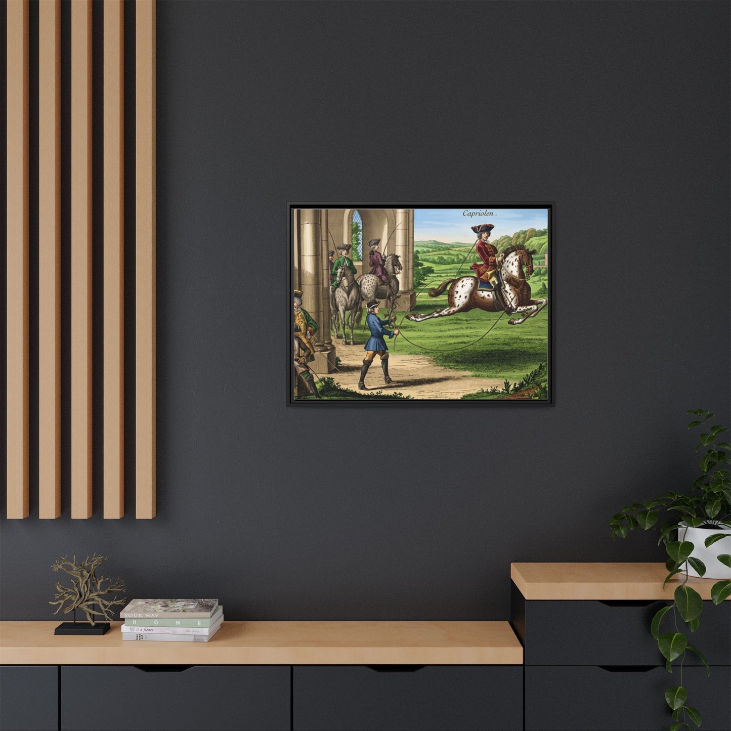 Equestrian Capriole Matte Canvas Print — Framed Historical Horse Art