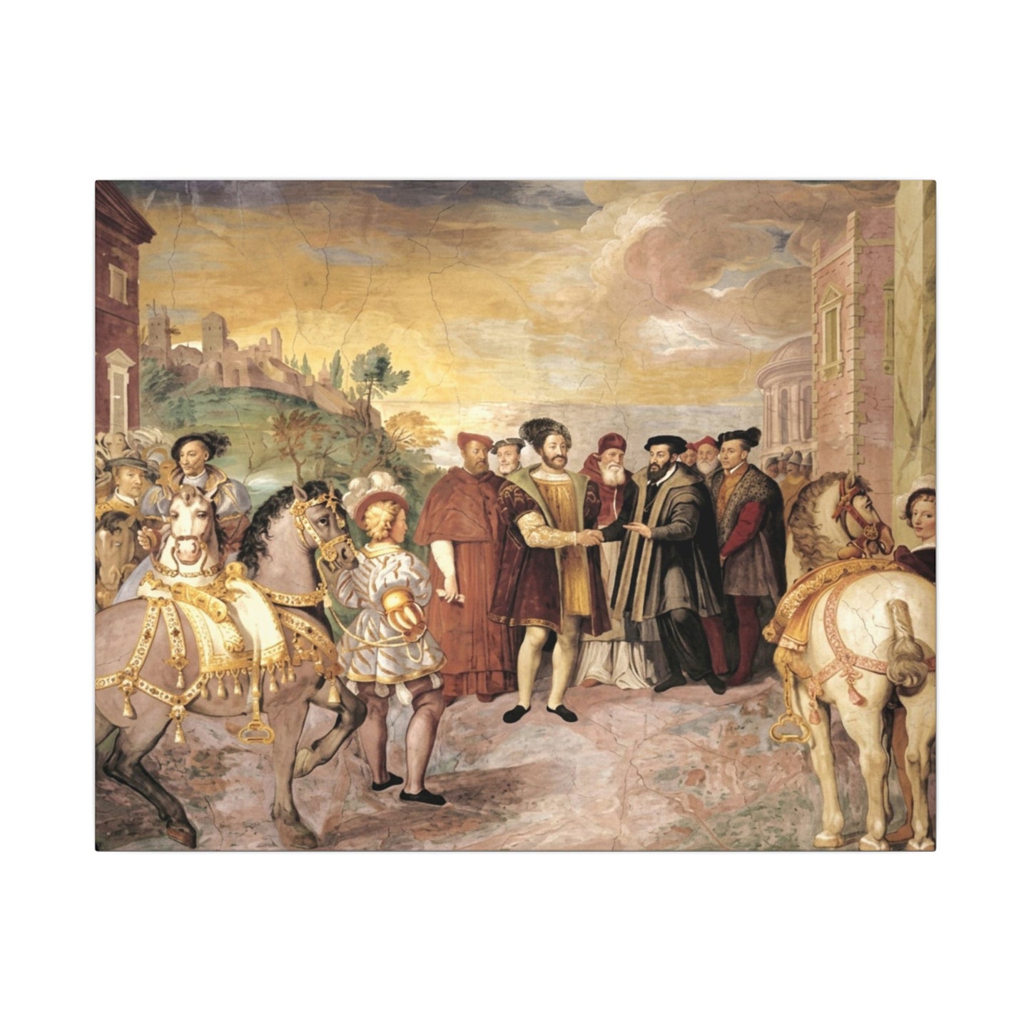 Matte Stretched Canvas Print — Renaissance Court Historical Art Wall Decor