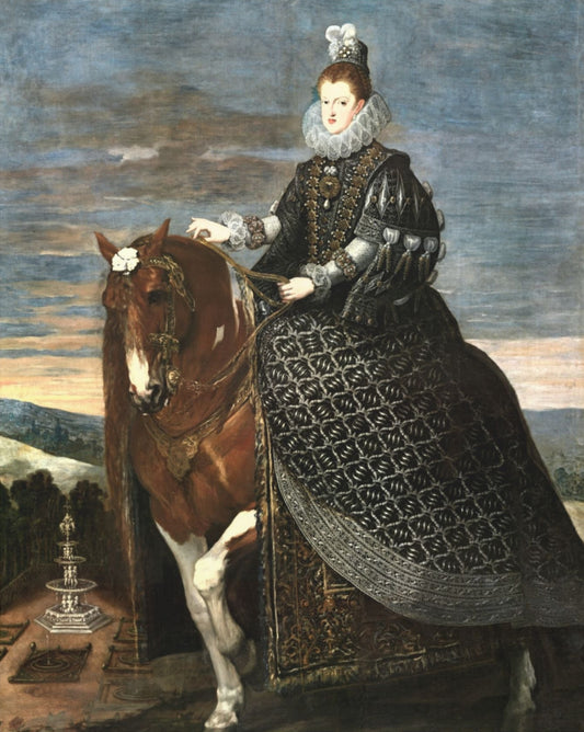 Regal Equestrian Portrait Canvas — "Margaret Queen of Austria" Matte Stretched Wall Art