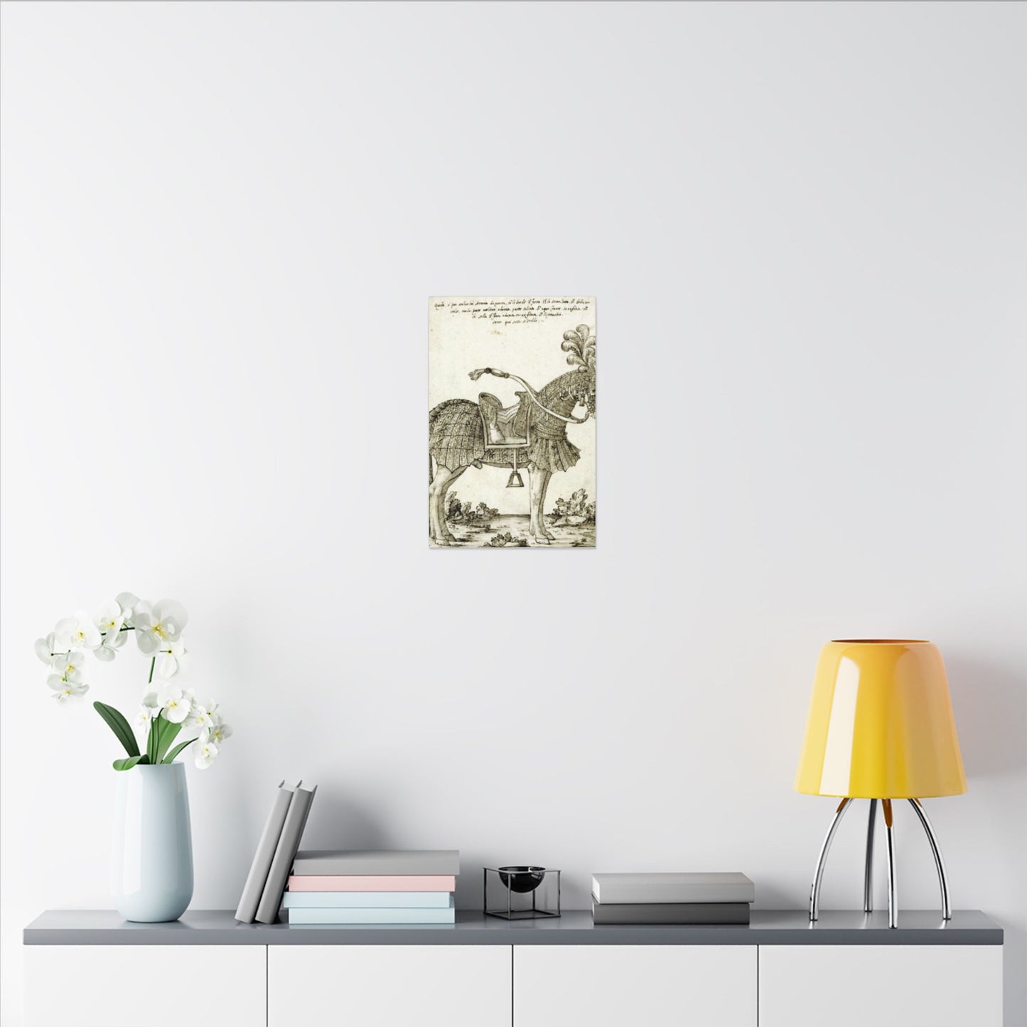 Renaissance Horse Illustration Matte Canvas Print