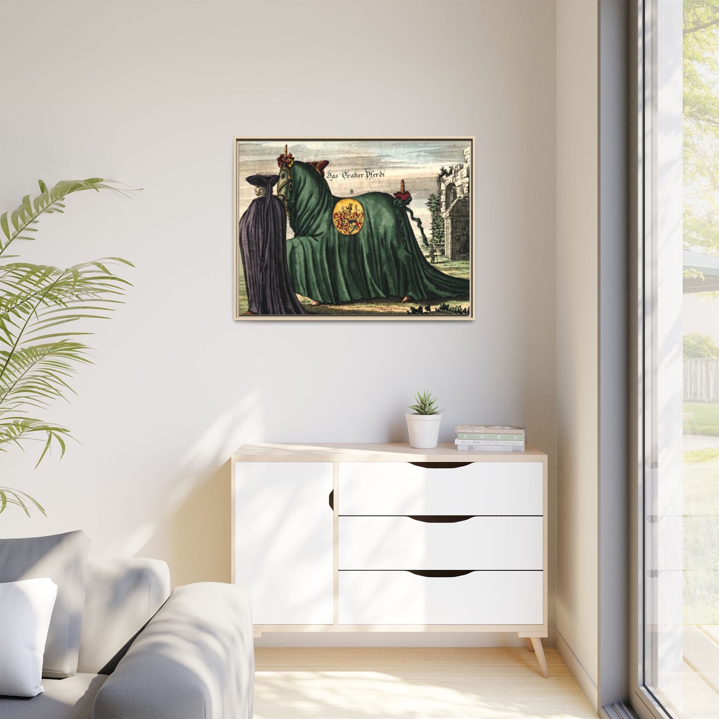 Framed Matte Canvas — 'Graher Pferdi' Parade Horse Illustration