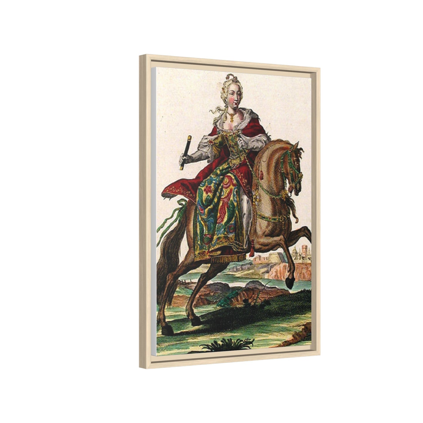 Framed Equestrian Canvas — Maria Anna Archiducissa Austriae Wall Art