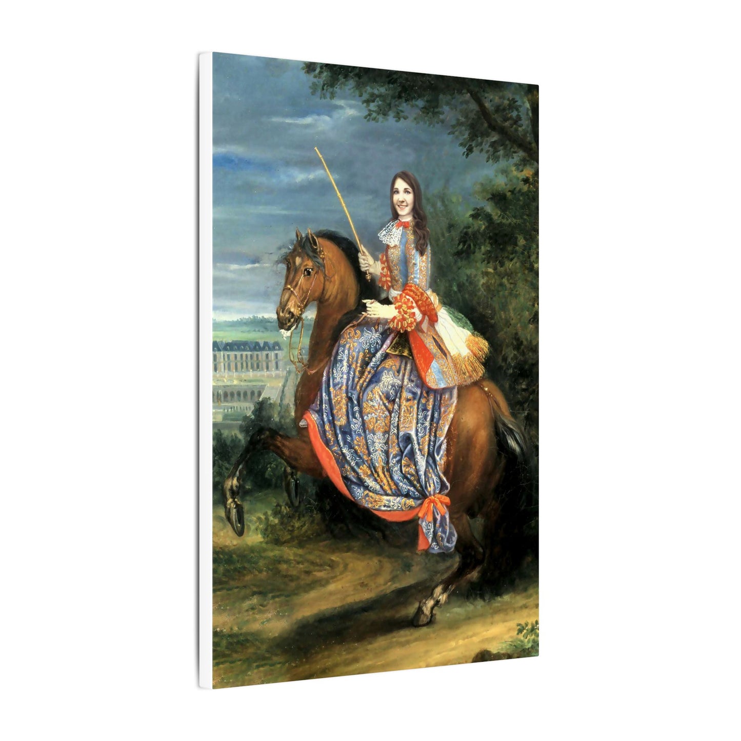 Equestrian Portrait Canvas Print — Lady on Horse Matte Stretched Wall Art