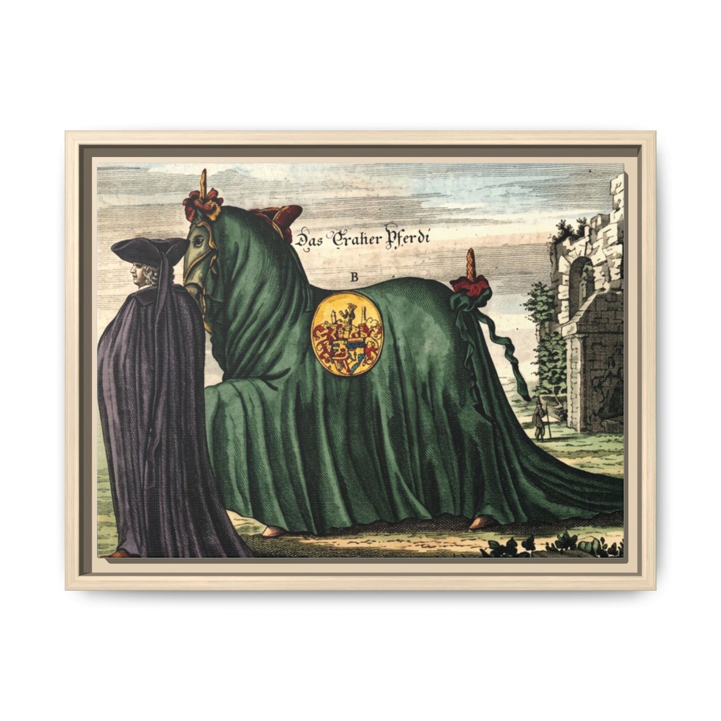 Framed Matte Canvas — 'Graher Pferdi' Parade Horse Illustration