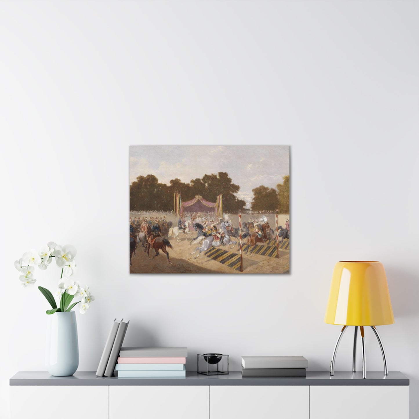 Equestrian Carousel Canvas Print — Vintage Baroque Tournament Wall Art