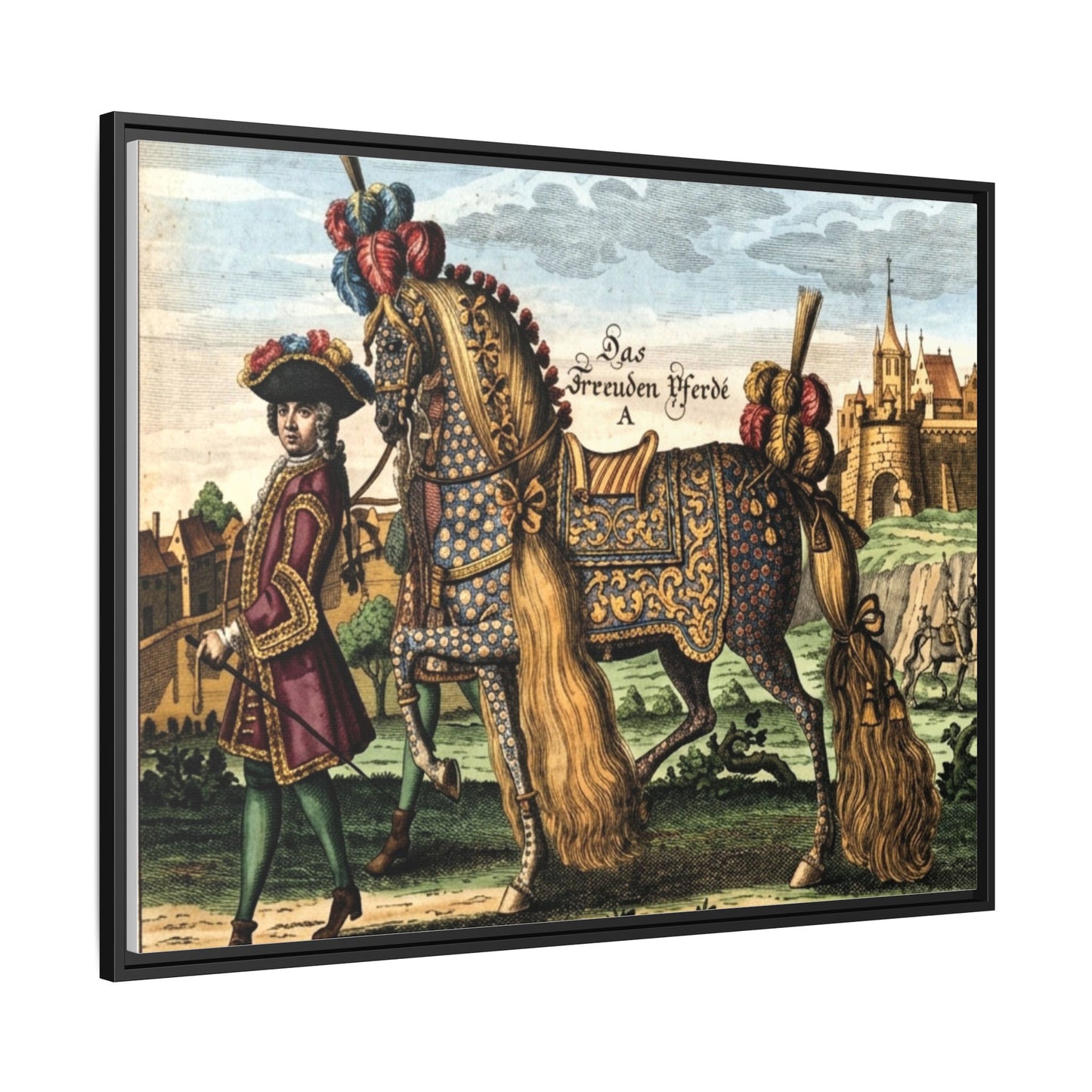 Das Freuden Pferde Matte Canvas Print — Framed Decorative Horse Art