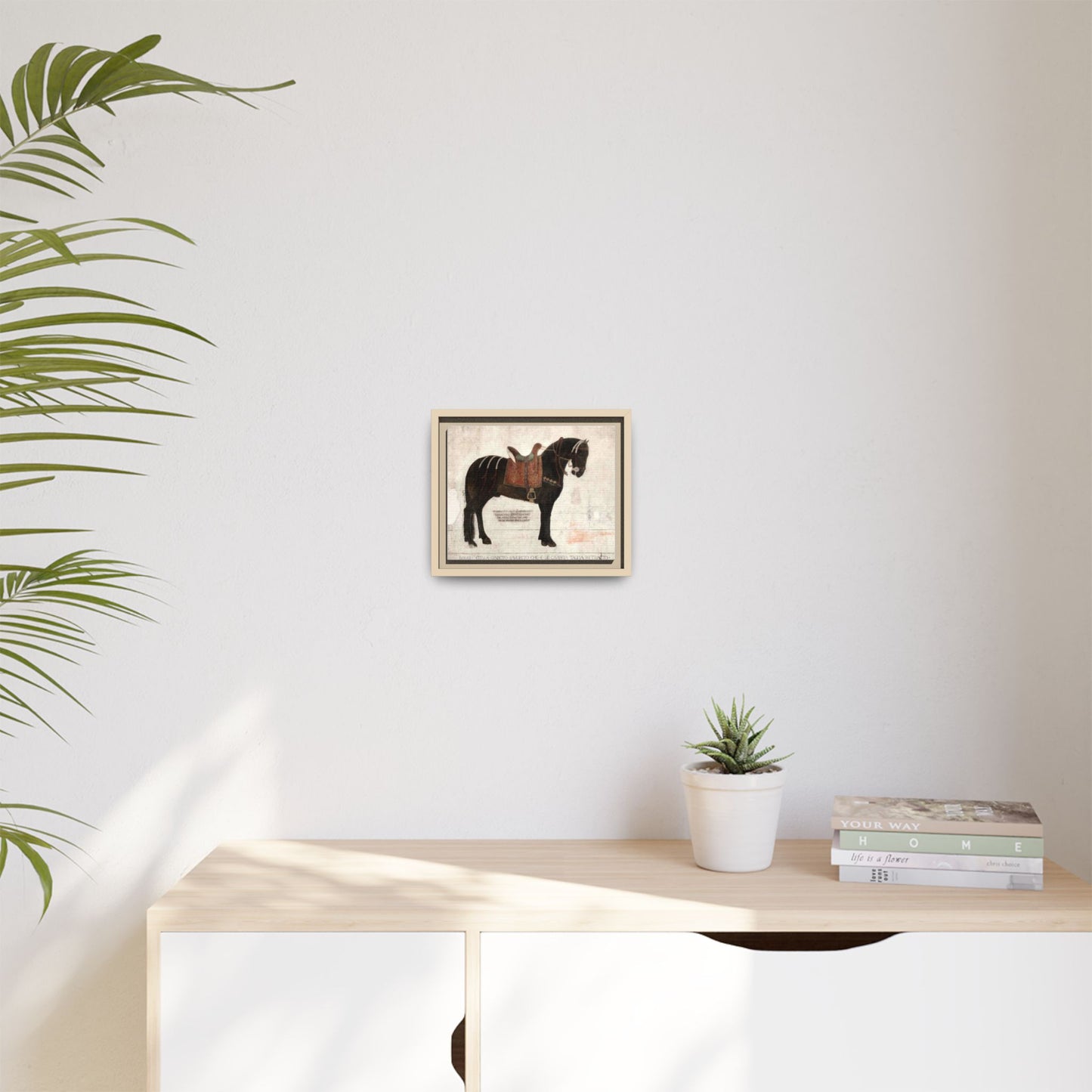 Framed Matte Canvas – 1523 Bay Horse 'Stella' Palazzo Pandone Fresco Print