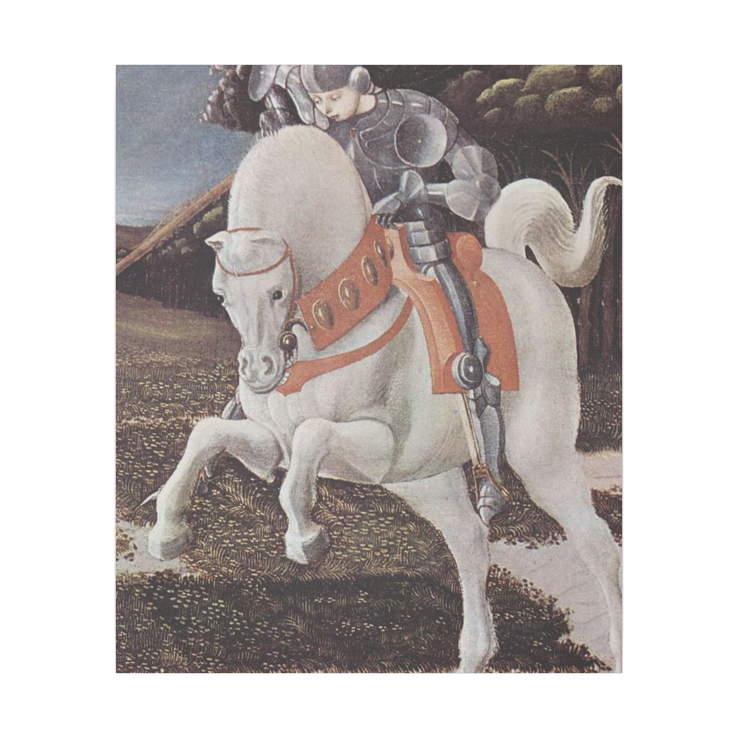 St. George & the Dragon Horse Matte Canvas Print — Paolo Uccello Renaissance Knight Wall Art