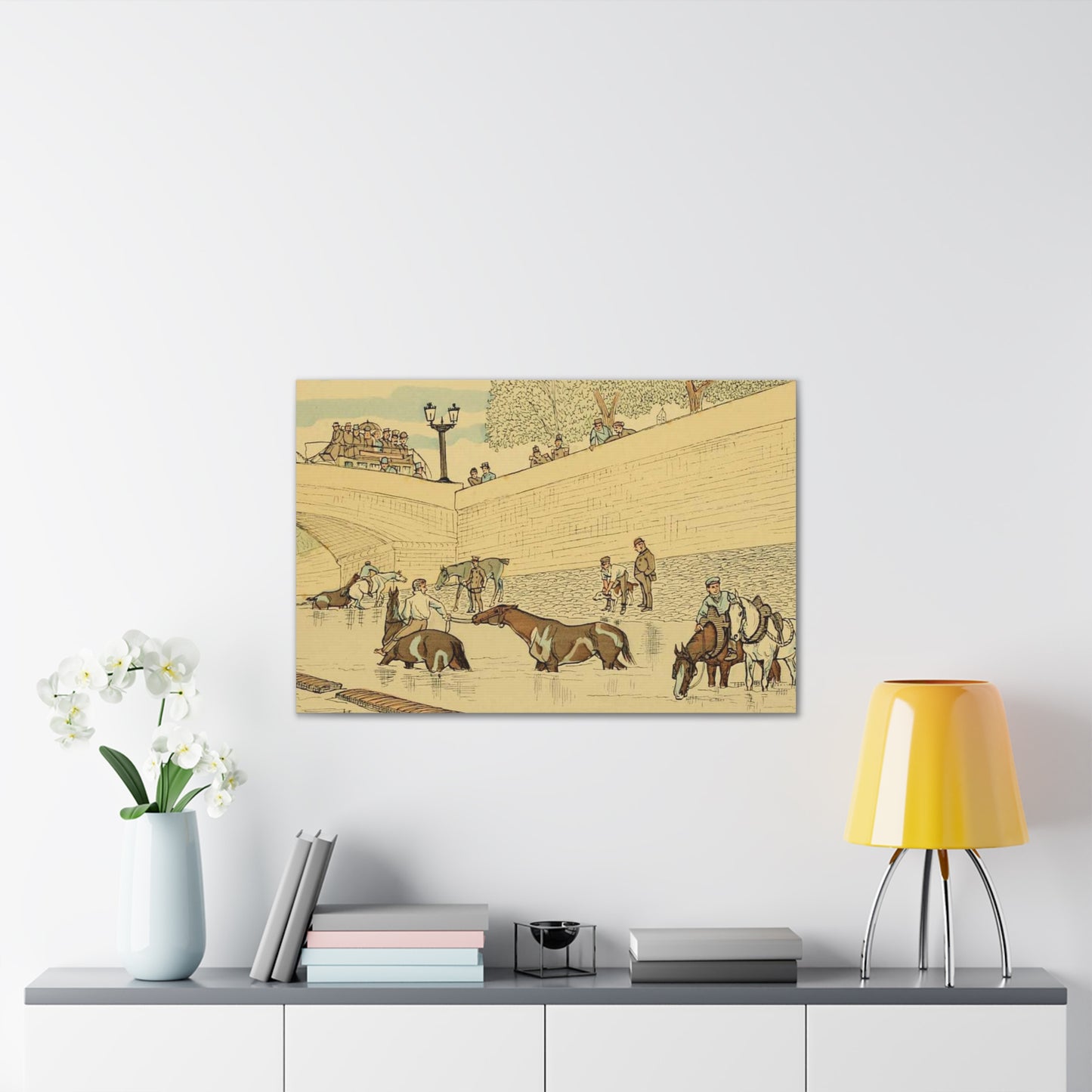 Paris Seine Horses Canvas Print — Stretched 0.75"
