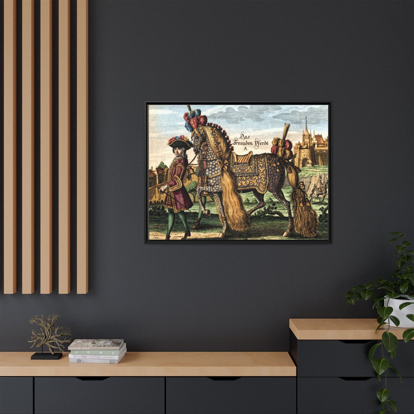 Das Freuden Pferde Matte Canvas Print — Framed Decorative Horse Art