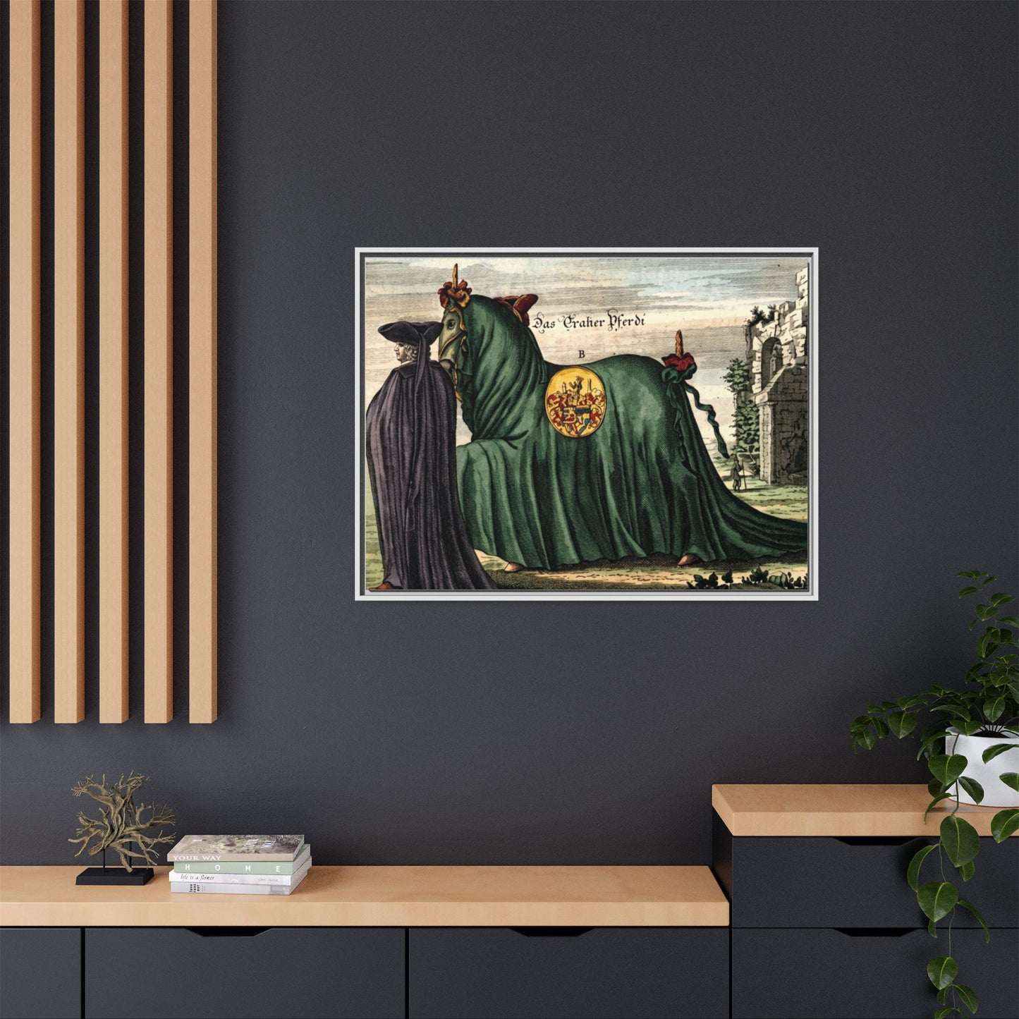 Framed Matte Canvas — 'Graher Pferdi' Parade Horse Illustration