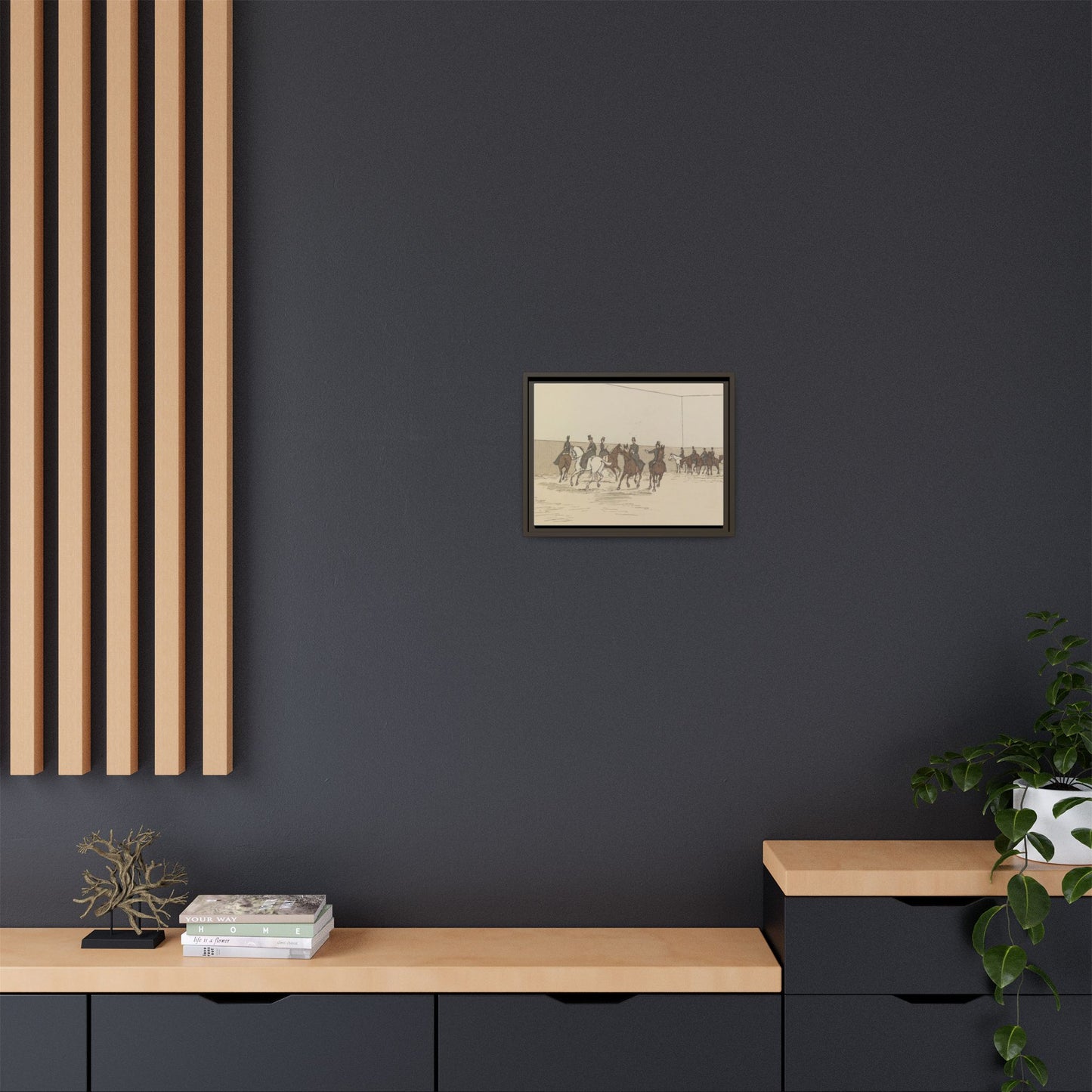 Parisian Riding School 1800s Matte Canvas Framed Wall Art