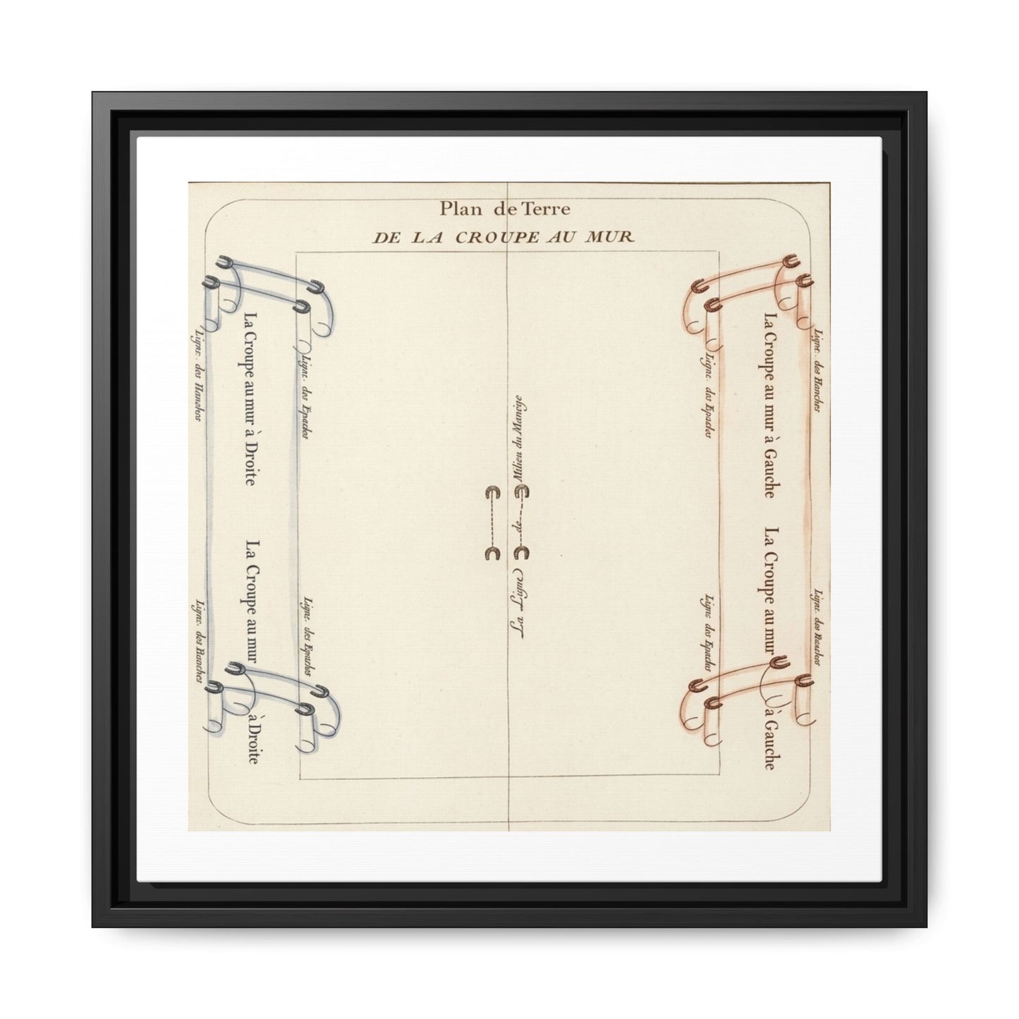 Renaissance Equestrian Pattern Matte Canvas Frame