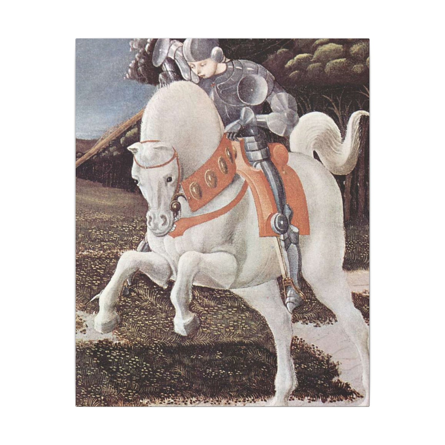 St. George & the Dragon Horse Matte Canvas Print — Paolo Uccello Renaissance Knight Wall Art