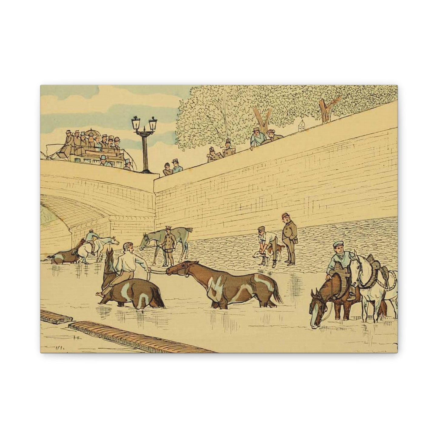Paris Seine Horses Canvas Print — Stretched 0.75"