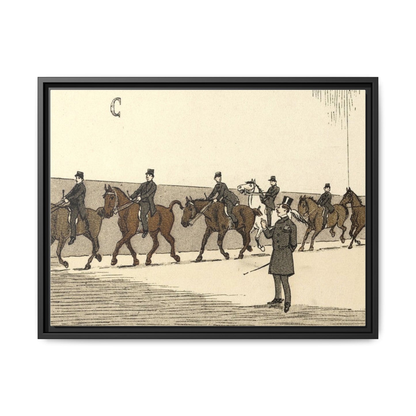 Parisian Riding School 1800s Instructor Matte Canvas Framed