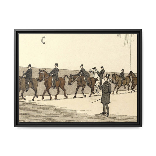 Parisian Riding School 1800s Instructor Matte Canvas Framed